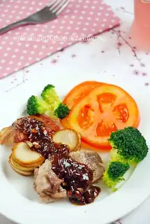 Black pepper bacon abalone mushroom fat cow