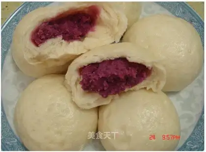 Purple sweet potato and milk fragrant steamed buns