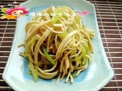stir-fried lettuce with bean skin