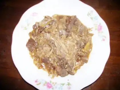 stir-fried pork with mushroom