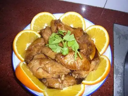 Chicken wings with orange juice