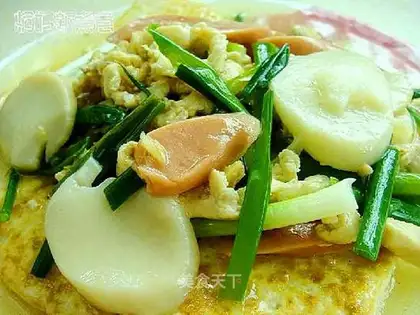 Home-cooked shredded chicken fried tofu