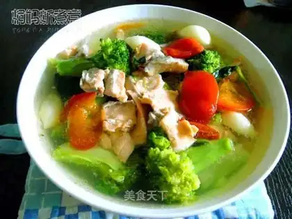 Salmon and broccoli soup