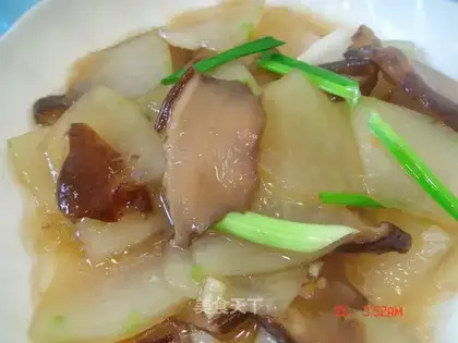 Baked winter with abalone sauce