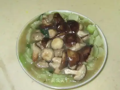 stir-fried green vegetables with double mushrooms