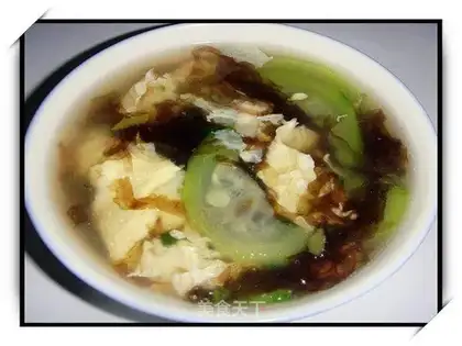 loofah and seaweed egg soup