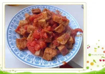 Stewed tofu with tomato