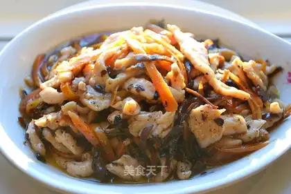 Shredded pork with black pepper and black bean sauce