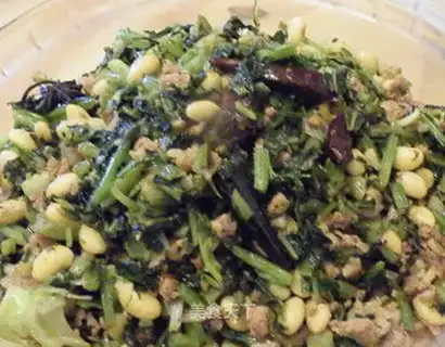 Potherb mustard with minced pork