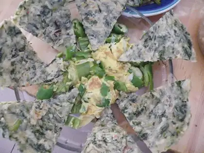Celery leaf pancakes
