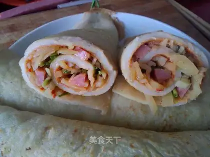 Potato and ham burrito