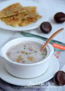 Chestnut chicken congee