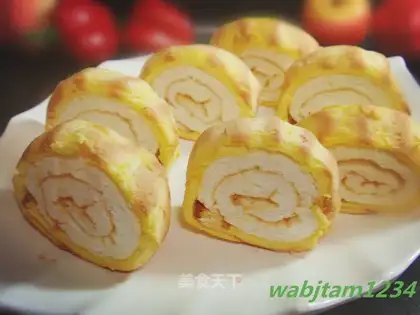 Tiger-skinped angel cake rolls