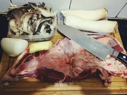 Twin mushrooms and oxen