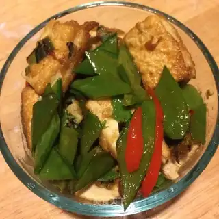 The bean fried tofu with Dutch bean sausage