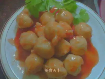 Sour-sweet fish balls