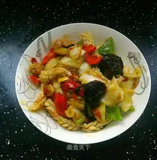 Fresh squid and cabbage