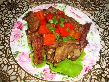 The roasted lamb chops