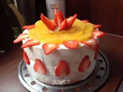 Peach birthday cake