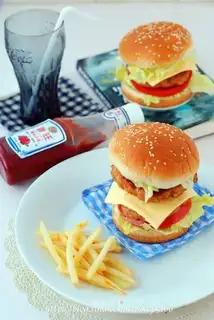 Double pork chop burger