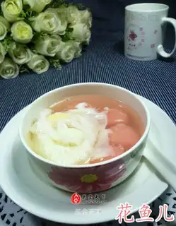 Egg strawberry soup