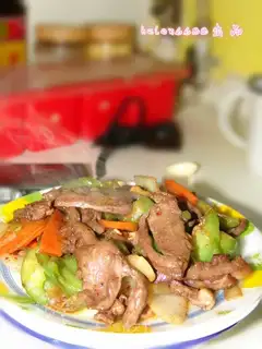 Fry the pig's heart