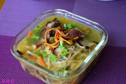 Plum and mushroom soup