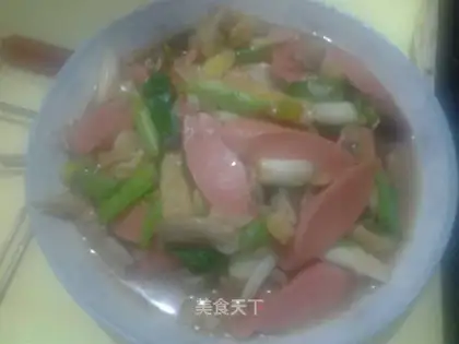 Garlic ham and mushrooms
