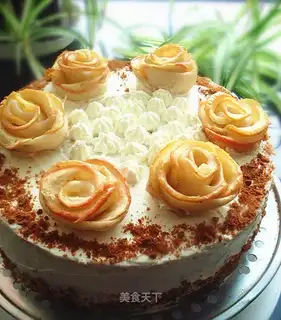 Apple Rose birthday cake