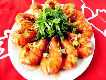 Red burning shrimp