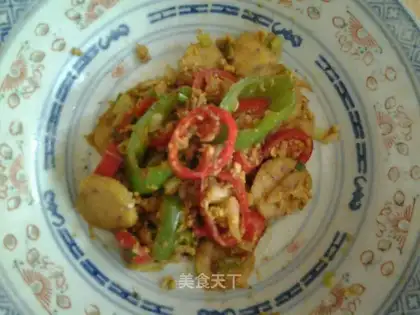 Double-coloured egg fried