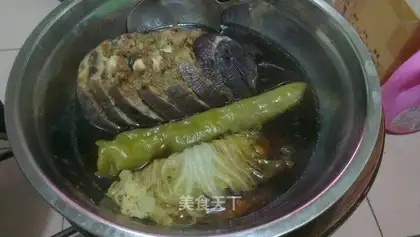 Meat and eggplant