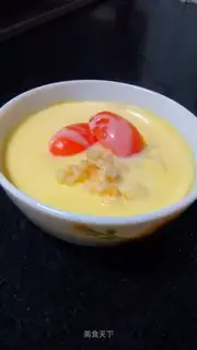 Apple milk steamed eggs