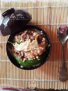 Mushroom vegetable beef rice