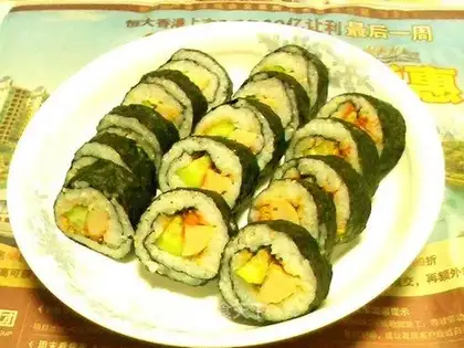 Homemade simple sushi
