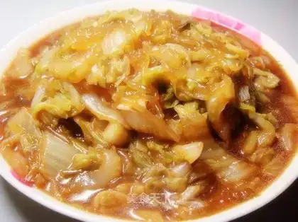 Stewed cabbage and vermicelli