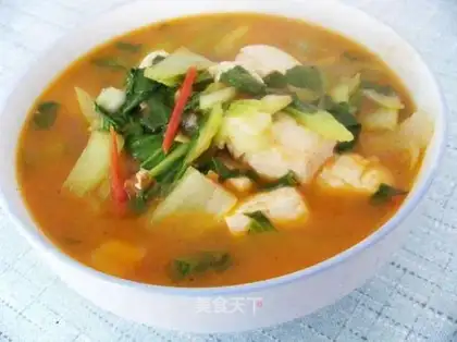 Stewed tofu with green vegetables