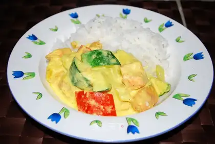 Curried salmon