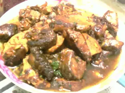 Braised tofu with Spanish mackerel