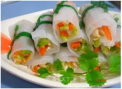 Colorful vegetables wrapped