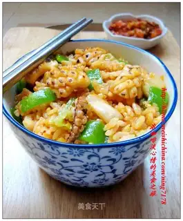 Squid and spicy cabbage fried rice