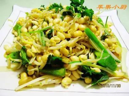 Fried bean sprouts with pepper flavor