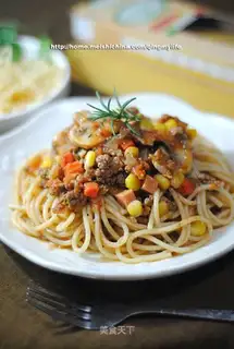 Spaghetti Beef with Mushroom Flavor