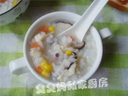 Mushroom and chicken porridge