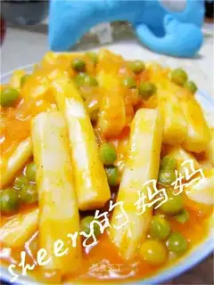 Black pepper tomato sauce rice cake