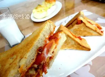 A grilled sandwich