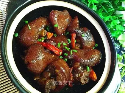 Red burning pig hoof