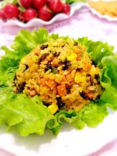 I'll make some rice with hot cabbage