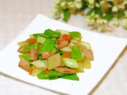 Ham, cassava, fried