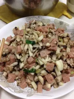 The mushrooms are white